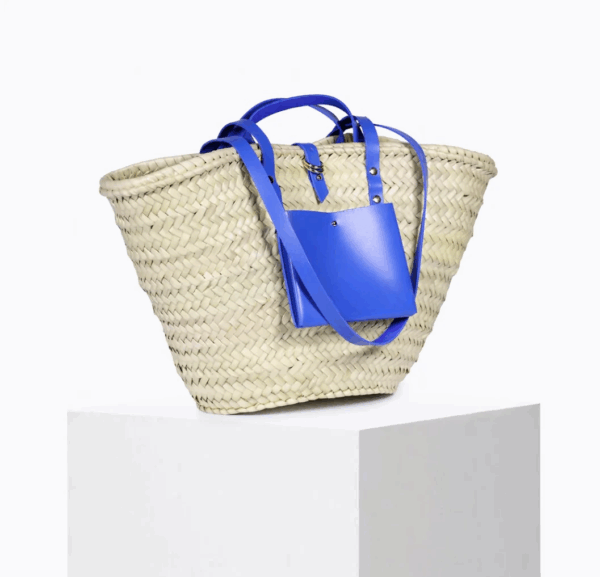 Moroccan Chaouen Straw Basket