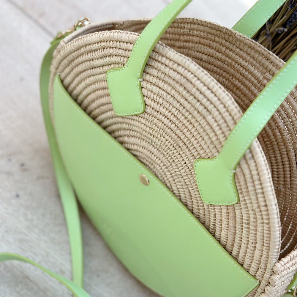 Lux Raffia Round Basket