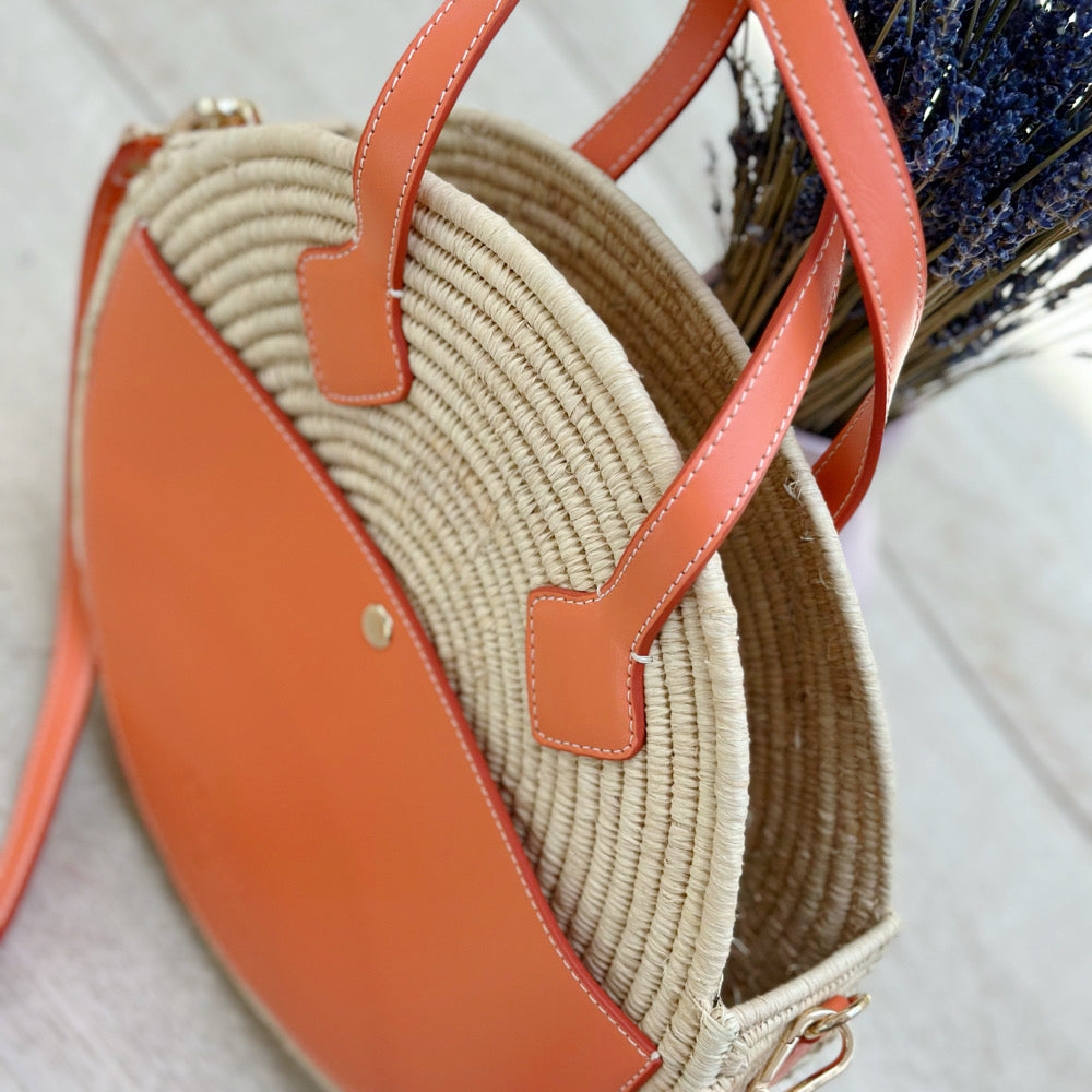 Lux Raffia Round Basket