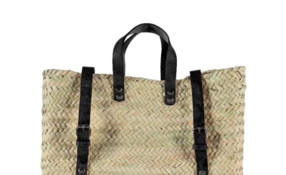 Sapphire Moroccan Straw Backpack