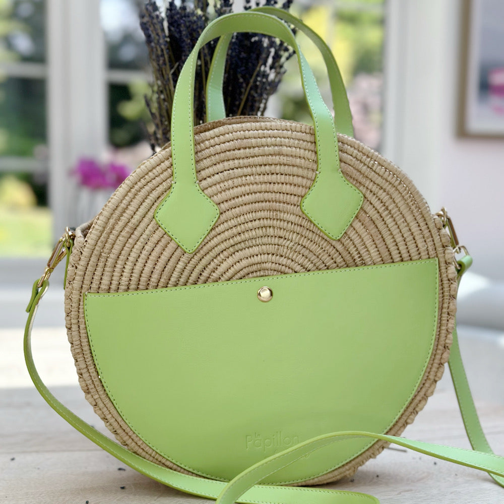 Lux Raffia Round Basket